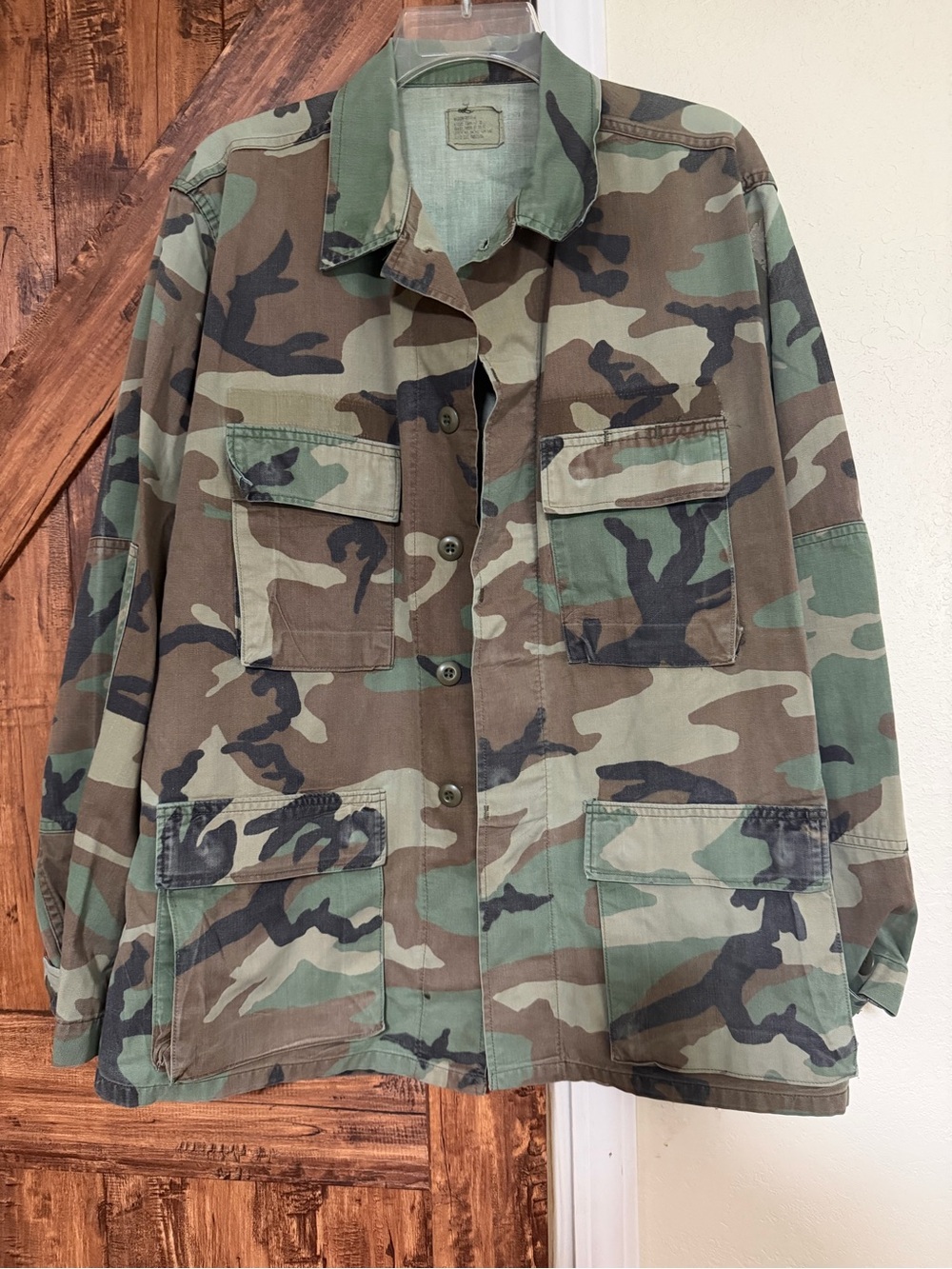 Vintage Men Military camouflage Combat Woodland Coat Jacket Size Medium Regular
